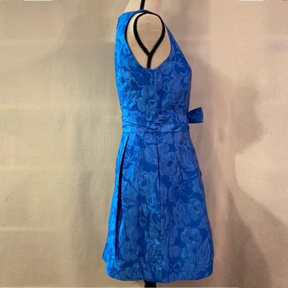 NWT Kate Spade tropical foliage blue sleeveless Alice dress - Picture 2 of 11